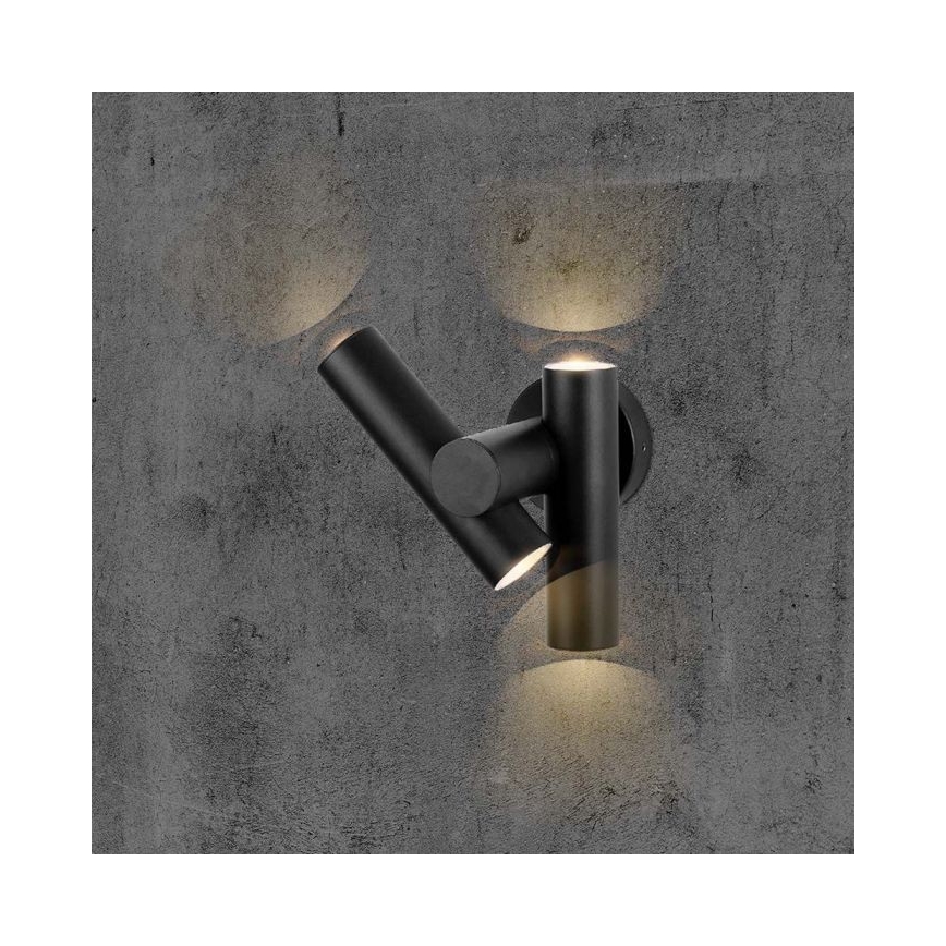 Spot mural extérieur flexible 2xLED/3W/230V 4000K IP44 noir