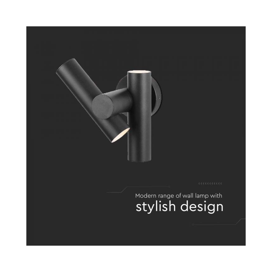 Spot mural extérieur flexible 2xLED/3W/230V 4000K IP44 noir