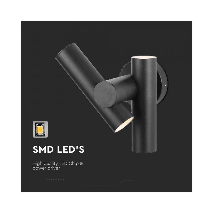 Spot mural extérieur flexible 2xLED/3W/230V 4000K IP44 noir