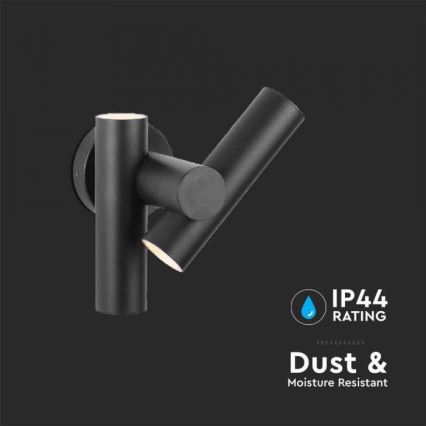 Spot mural extérieur flexible 2xLED/3W/230V 4000K IP44 noir