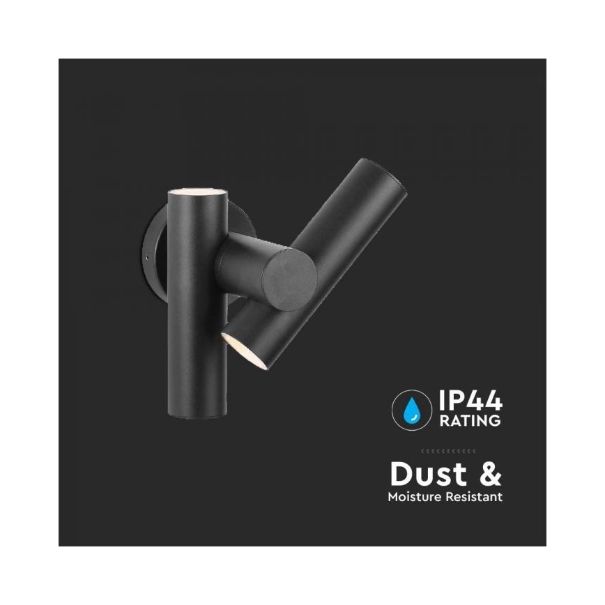 Spot mural extérieur flexible 2xLED/3W/230V 4000K IP44 noir