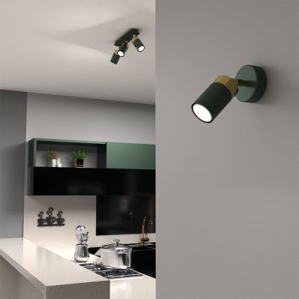 Spot mural JOKER 1xGU10/25W/230V vert/doré