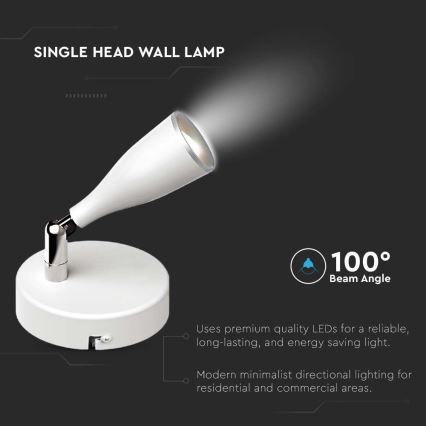 Spot mural LED/4,5W/230V 4000K blanc