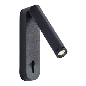 Spot mural LED ABRIEL, 6 W, 230 V, noir