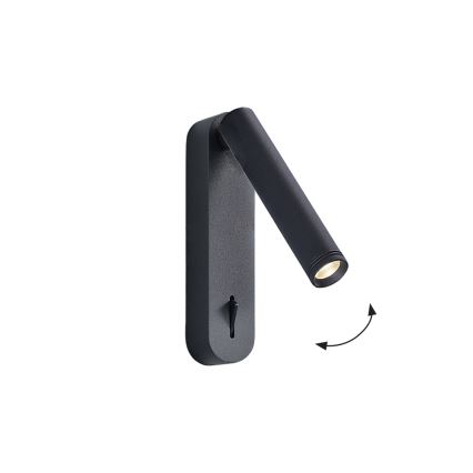 Spot mural LED ABRIEL, 6 W, 230 V, noir