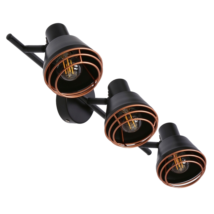 Spot NERIA 3xE14/40W/230V noir/cuivre