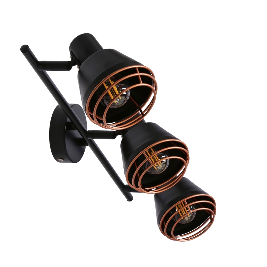 Spot NERIA 3xE14/40W/230V noir/cuivre