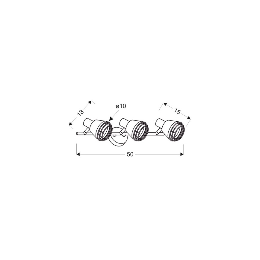Spot NERIA 3xE14/40W/230V noir/cuivre