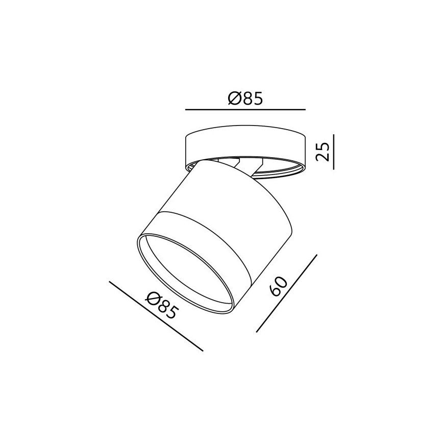 Spot OH12F 1xGX53/35W/230V 8,5 cm noir