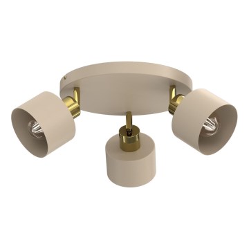 Spot orientable PARKLA 3xE27/15W/230V beige/doré