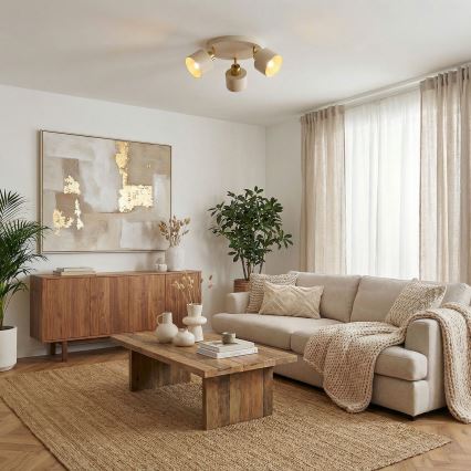 Spot orientable PARKLA 3xE27/15W/230V beige/doré
