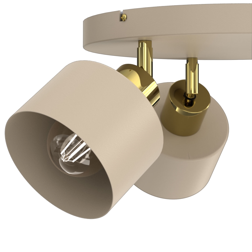 Spot orientable PARKLA 3xE27/15W/230V beige/doré