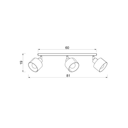 Spot orientable PARKLA 3xE27/15W/230V noir