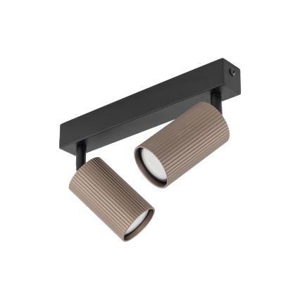 Spot orientable TUNE 2xGU10/10W/230V noir/marron