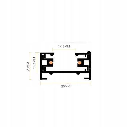 Spot pour rail monophasé 1x GU10/10W/230V, noir