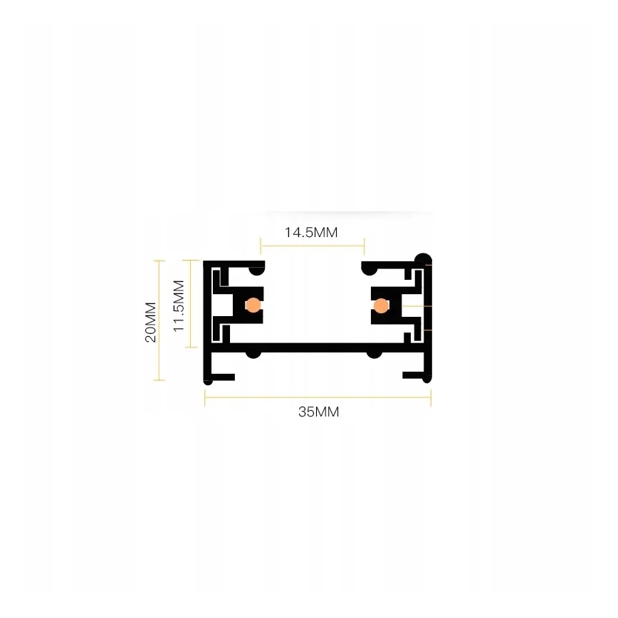 Spot pour rail monophasé 1x GU10/10W/230V, noir