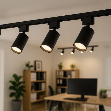 Spot pour rail monophasé TIGER 1xGU10/10W/230V noir