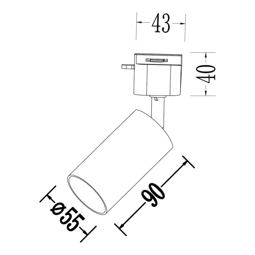 Spot pour rail monophasé TIGER 1xGU10/10W/230V noir