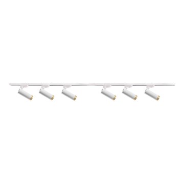 Spot pour système de rail FADO 6xGU10/10W/230V + 2x1 m système de rail blanc