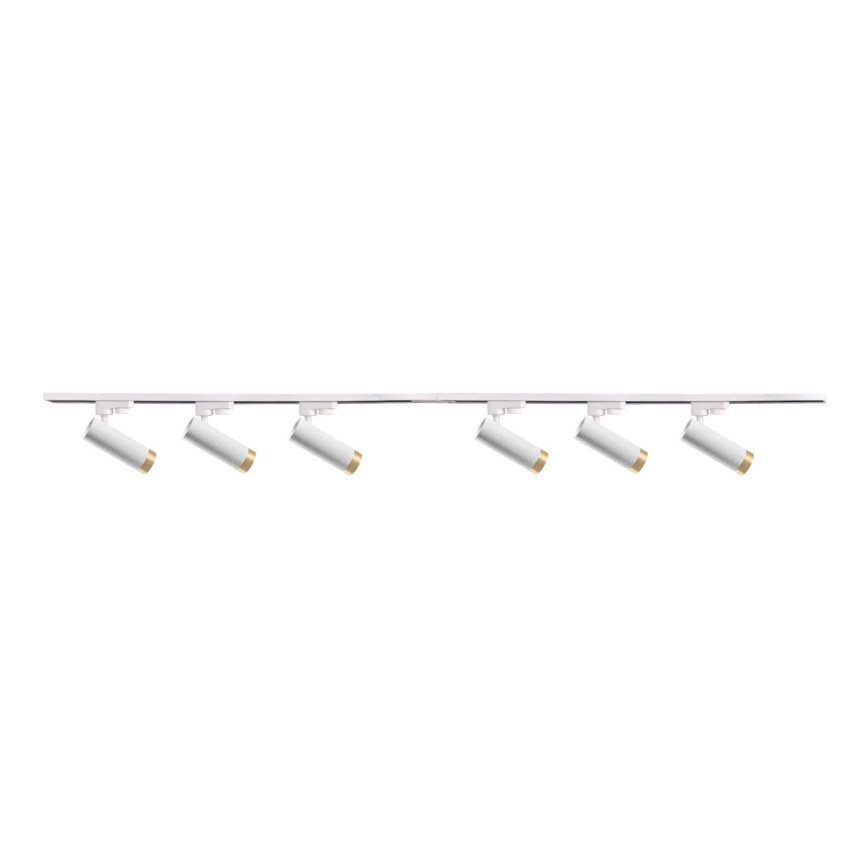 Spot pour système de rail FADO 6xGU10/10W/230V + 2x1 m système de rail blanc