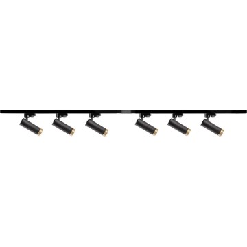 Spot pour système de rail FADO 6xGU10/10W/230V + 2x1 m système de rail noir