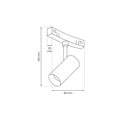 Spot pour système de rail MAGNETIC TRACK LED/7W/48V 3000K noir