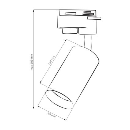 Spot pour système de rail MARIBEL 1xGU10/10W/230V noir