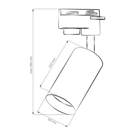 Spot pour système de rail MARIBEL 3xGU10/10W/230V +1 m rail système blanc