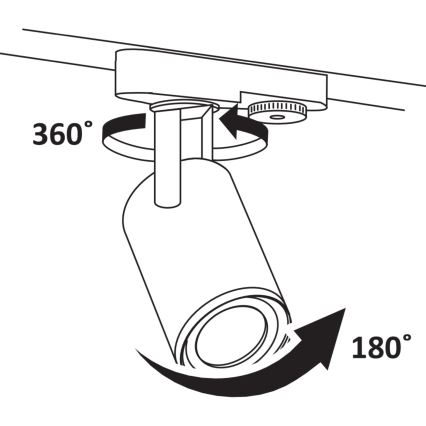 Spot pour système de rail MINOR 3xGU10/10W/230V + 1 m rail système blanc