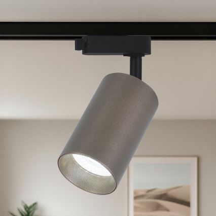 Spot pour système de rail monophasé PIPE 1xGU10/10W/230V marron