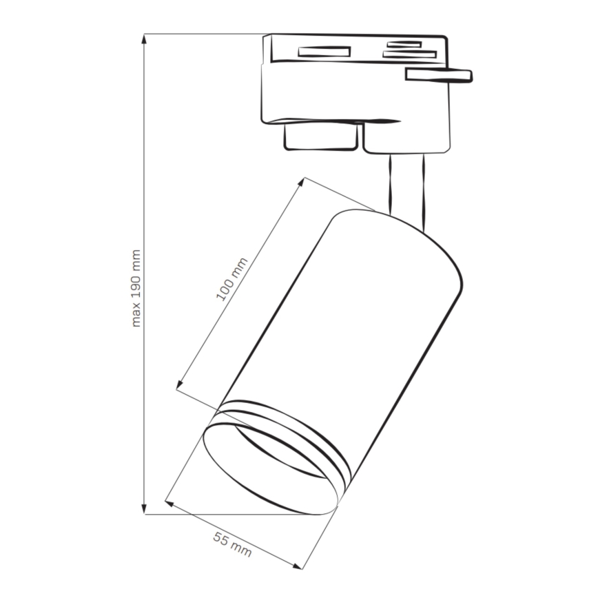 Spot pour système de rail PARIS 3xGU10/10W/230V + 1 m rail système blanc