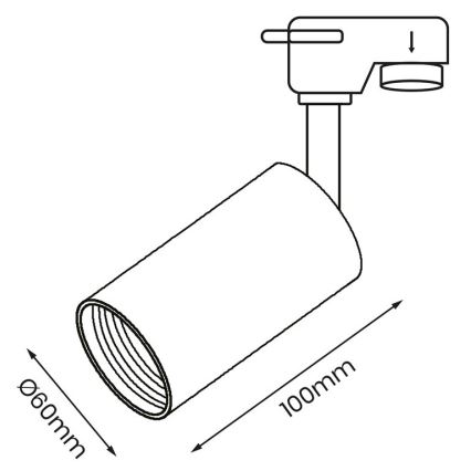 Spot pour système de rail PIPE 1xGU10/25W/230V blanc