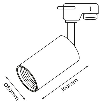 Spot pour système de rail PIPE 1xGU10/25W/230V noir