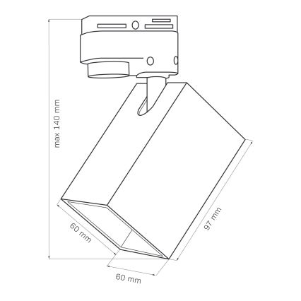 Spot pour système de rail SQUARE 1xGU10/10W/230V noir