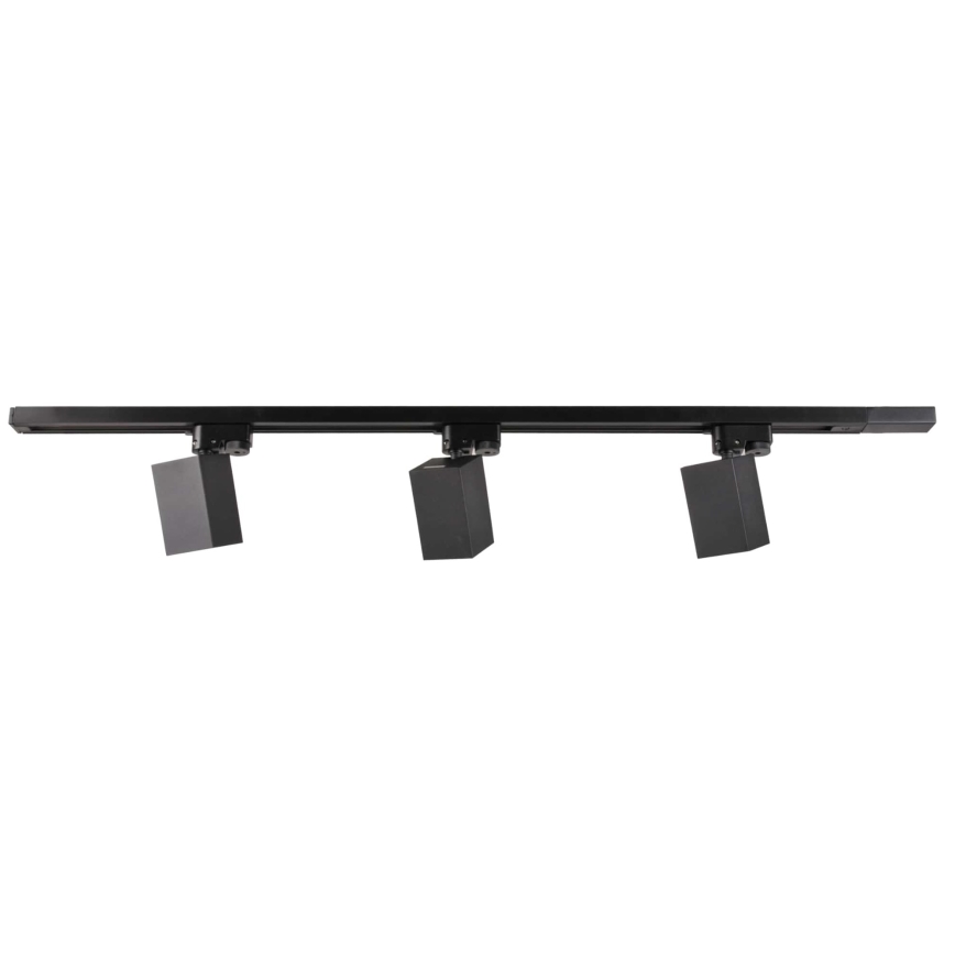 Spot pour système de rail SQUARE 3xGU10/10W/230V + 1 m rail système noir