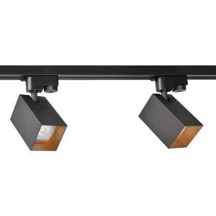 Spot pour système de rail SQUARE 3xGU10/10W/230V + 1 m rail système noir