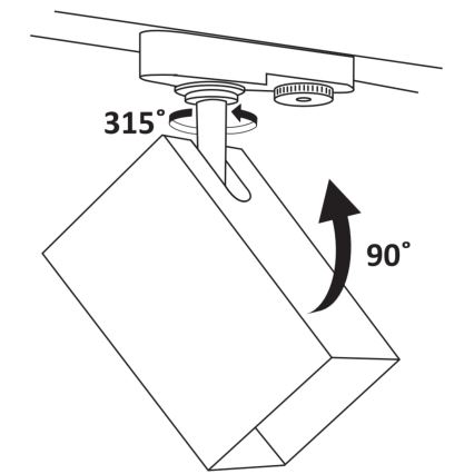 Spot pour système de rail SQUARE 3xGU10/10W/230V + 1 m rail système noir