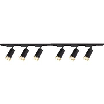 Spot pour système sur rail MICA 6 × GU10 / 10 W / 230 V, noir/doré