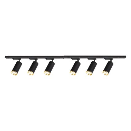 Spot pour système sur rail MICA 6 × GU10 / 10 W / 230 V, noir/doré