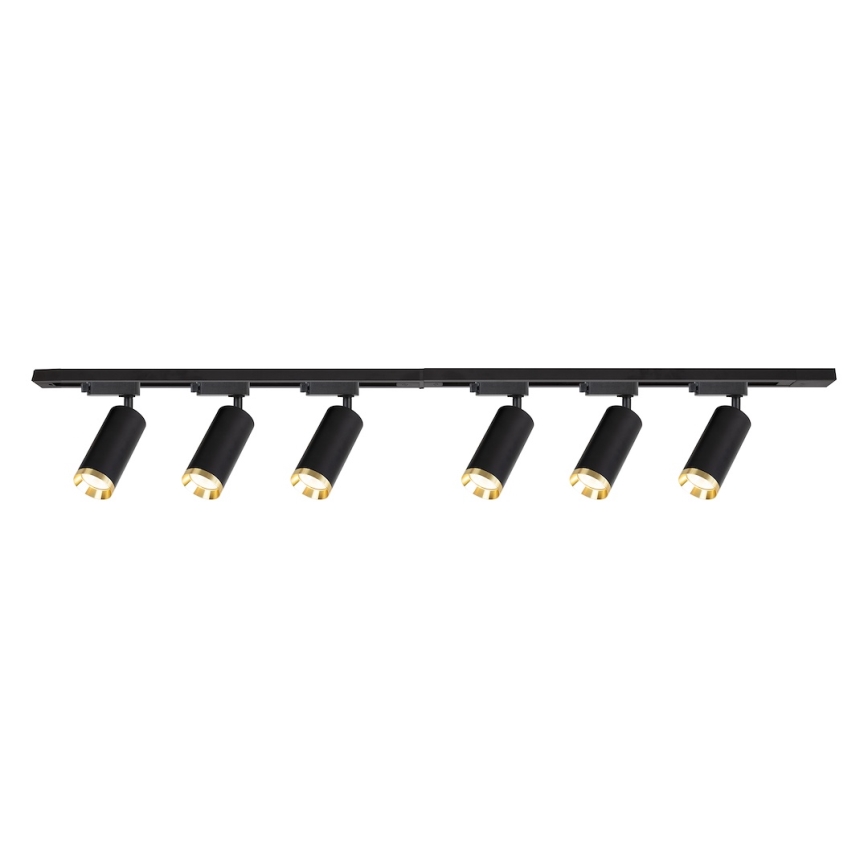 Spot pour système sur rail MICA 6 × GU10 / 10 W / 230 V, noir/doré