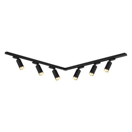 Spot pour système sur rail MICA 6 × GU10 / 10 W / 230 V, noir/doré