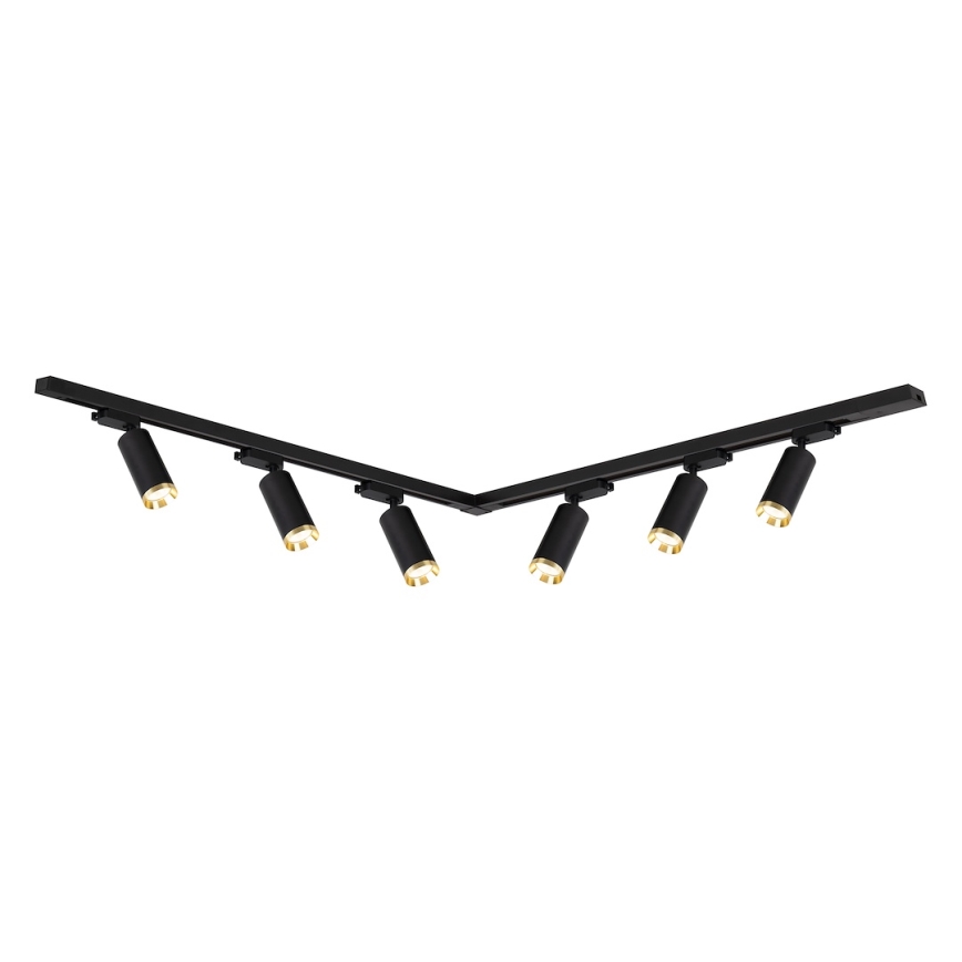 Spot pour système sur rail MICA 6 × GU10 / 10 W / 230 V, noir/doré