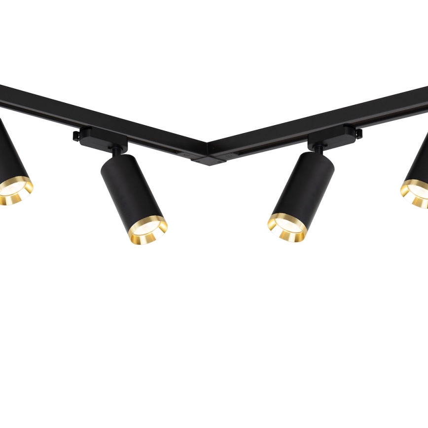 Spot pour système sur rail MICA 6 × GU10 / 10 W / 230 V, noir/doré