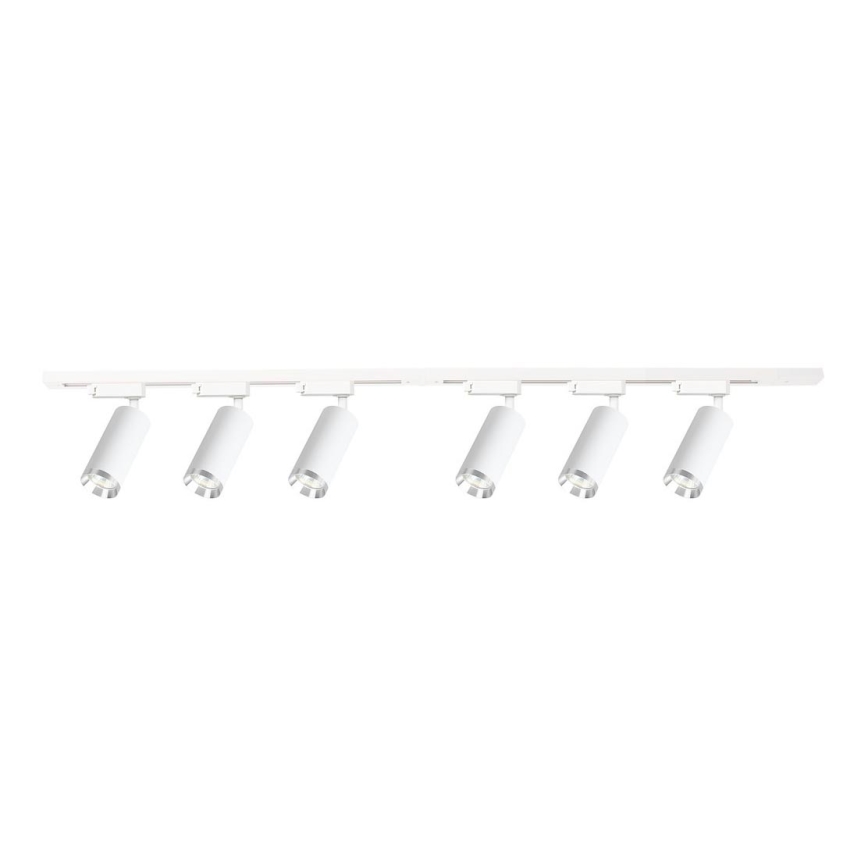 Spot pour système sur rail MICA 6xGU10/10W/230V blanc / chrome mat