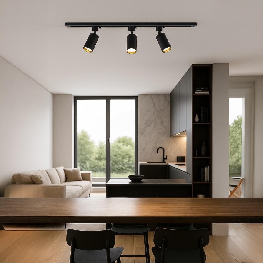 Spot pour système sur rail TIGER 3xGU10/10W/230V noir