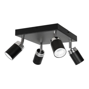 Spot RENO 4xGU10/8W/230V noir/chrome brillant