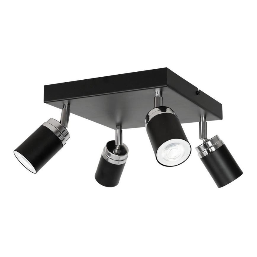 Spot RENO 4xGU10/8W/230V noir/chrome brillant