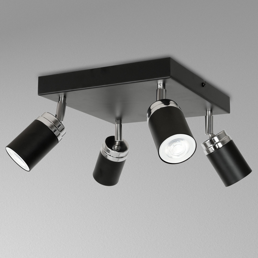 Spot RENO 4xGU10/8W/230V noir/chrome brillant