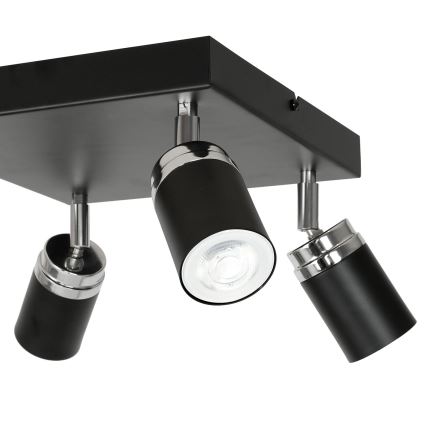 Spot RENO 4xGU10/8W/230V noir/chrome brillant