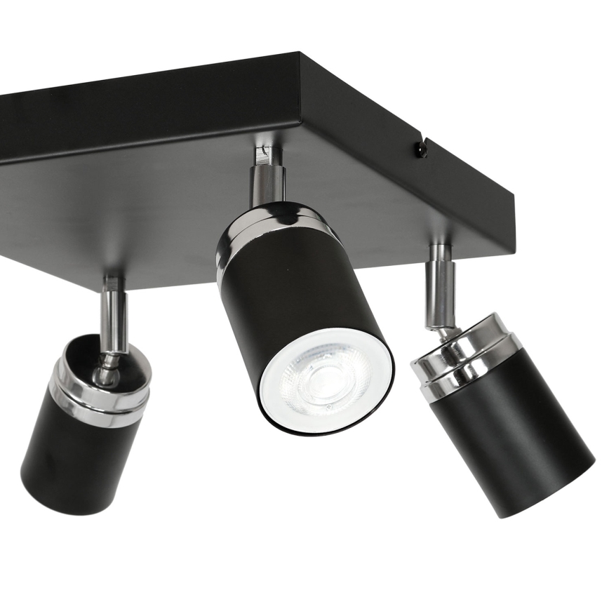 Spot RENO 4xGU10/8W/230V noir/chrome brillant